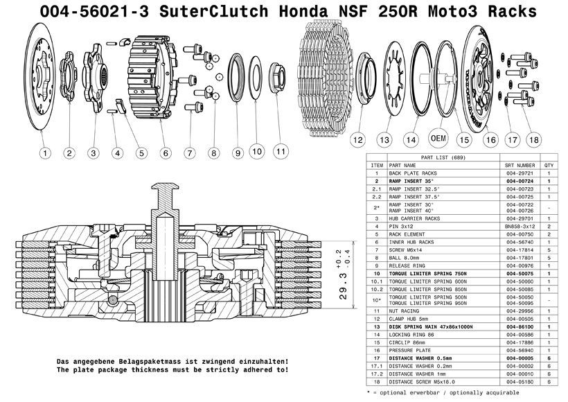 NSF250R SUTER スリッパークラッチパーツリスト