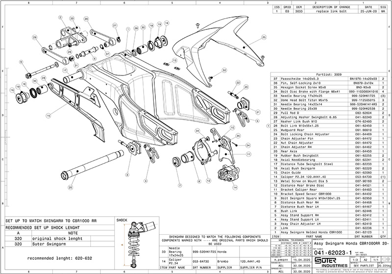 SUTER Swingarm スータースイングアームHONDA CBR1000RR-R 2020-2024