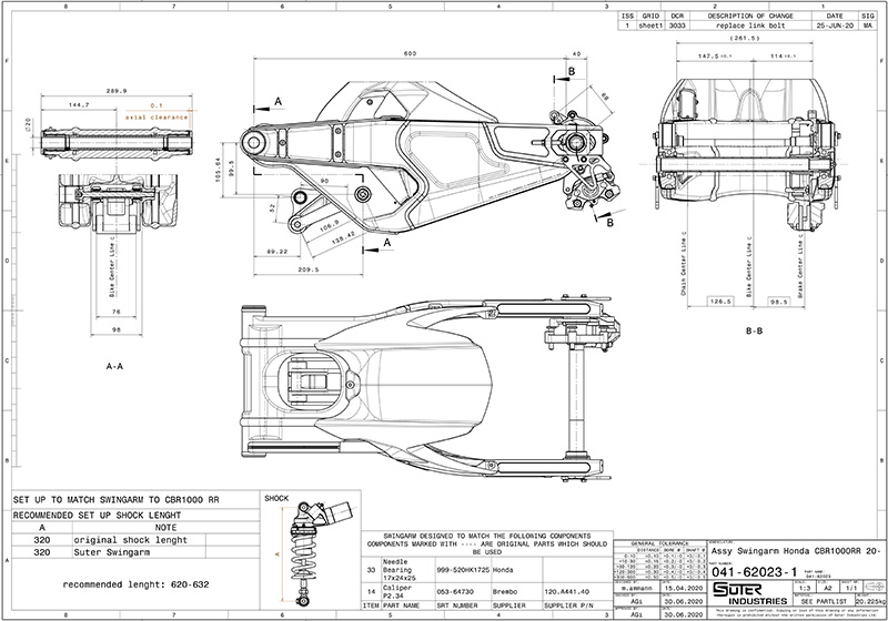 SUTER Swingarm スータースイングアームHONDA CBR1000RR-R 2020-2024
