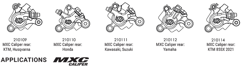 Moto-Master ビレットMXC ファクトリーエディションリアラジアルキャリパー パッド付 　（Nickel plated）