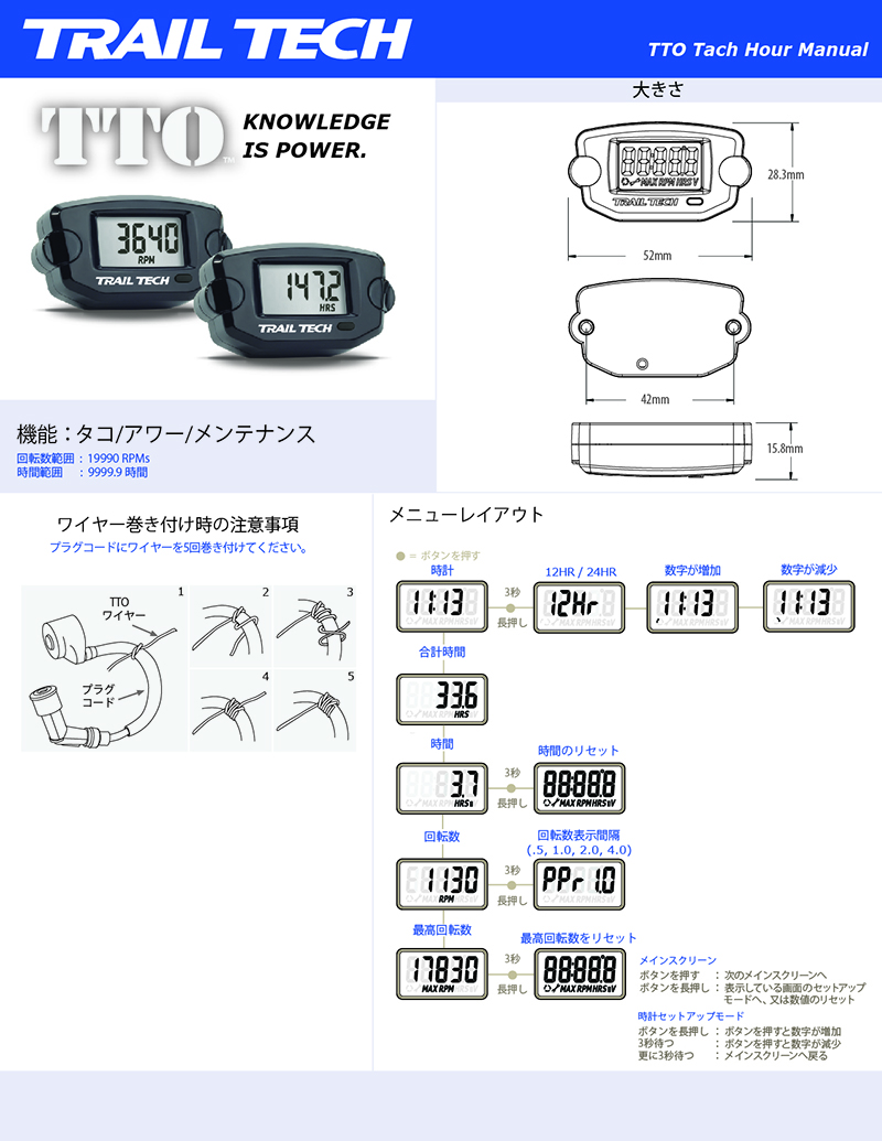 TTOタコ・アワー・メンテナンスメーター説明書